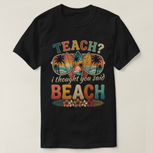 Einde schooljaar Retro lerarenzomerstop grap T-shirt