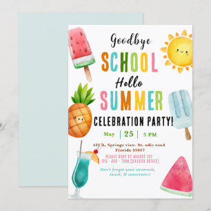 Einde schooljaar Zomerfeest Kaart