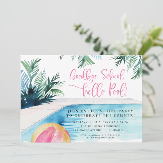 Einde schooljaar zomerfeest kaart (Staand voorkant)