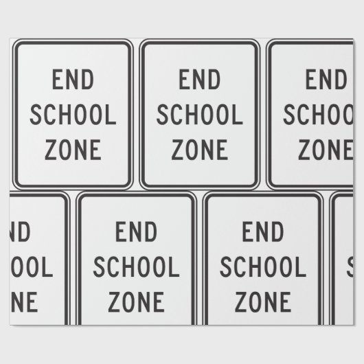 Einde schoolzone verkeersbord cadeaupapier (Vlak)