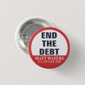 Einde schuld ronde button 3,2 cm (Voorkant /achterkant)