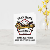 einde seizoen team cadeau beste honkbal coach cade kaart (Gele Bloem)