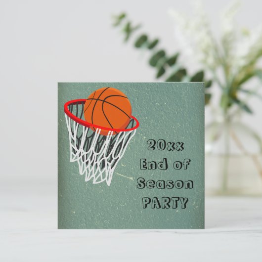 Einde uitnodiging van de Basketball-partij (Staand voorkant)