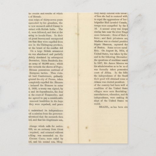Einde van de algemene vrede 1828 AD 2 Briefkaart (Voorkant)