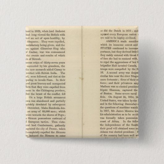 Einde van de algemene vrede 1828 AD 2 Vierkante Button 5,1 Cm (Voorkant)
