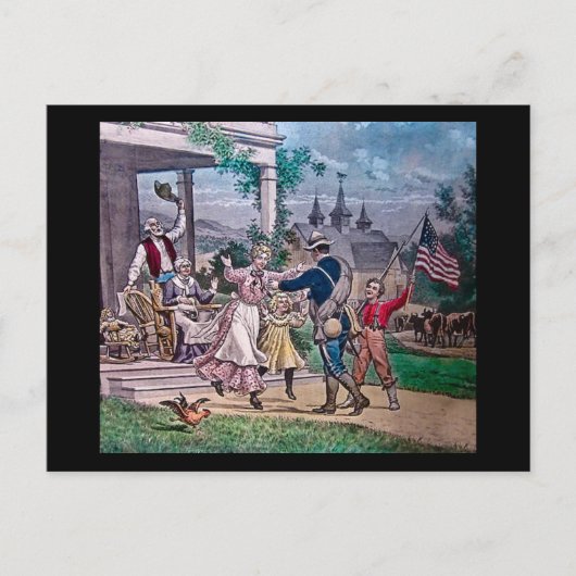 Einde van de burgeroorlog Magische Lantaarn Slide Briefkaart (Voorkant)