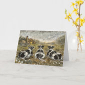 Einde van de dag Koeien Whimsical boerderij Koe Ru Kaart (Gele Bloem)