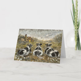Einde van de dag Koeien Whimsical boerderij Koe Ru Kaart