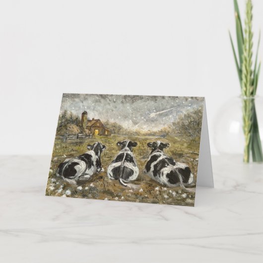 Einde van de dag Koeien Whimsical boerderij Koe Ru Kaart (Voorkant)