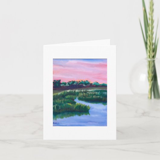 Einde van de dag op Marshfront Notecards Bedankkaart (Voorkant)