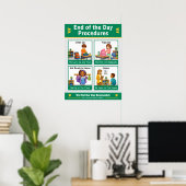 Einde-van-de-dag-procedures Klasankerkaart Poster (Thuiskantoor)