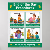 Einde-van-de-dag-procedures Klasankerkaart Poster (Voorkant)