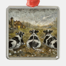 Einde van de Dag - Speelse Boerderij Woonhuis Metalen Ornament