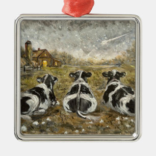 Einde van de Dag - Speelse Boerderij Woonhuis Metalen Ornament