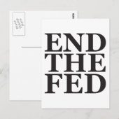 Einde van de Fed - zwart Briefkaart (Voorkant / Achterkant)
