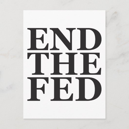 Einde van de Fed - zwart Briefkaart (Voorkant)
