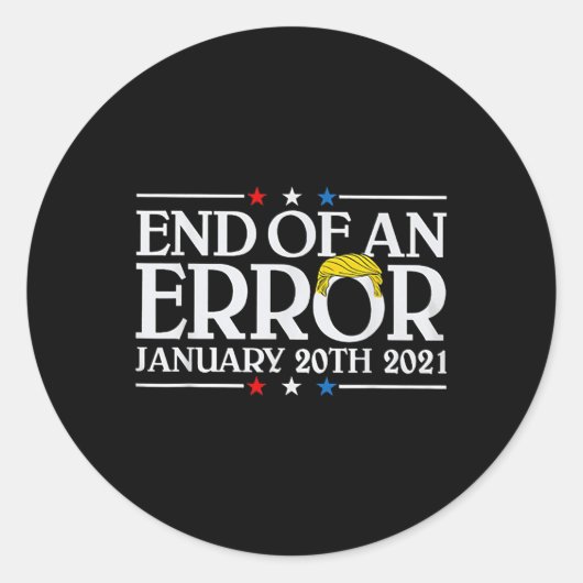 Einde van de fout 20 januari 2021 ronde sticker (Voorkant)