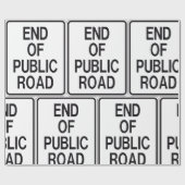 Einde van de openbare verkeersborden cadeaupapier (Vlak)