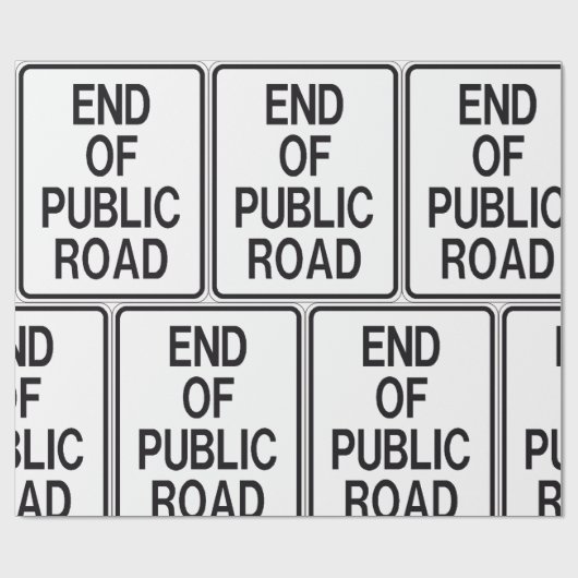 Einde van de openbare verkeersborden cadeaupapier (Vlak)