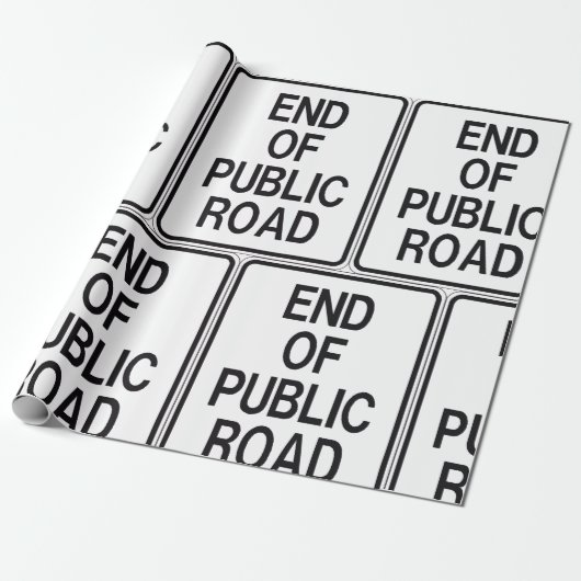 Einde van de openbare verkeersborden cadeaupapier (Uitgerold)