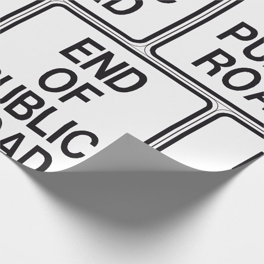 Einde van de openbare verkeersborden cadeaupapier