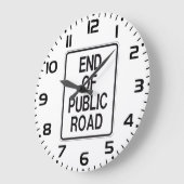Einde van de openbare verkeersborden grote klok (Hoek)