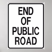 Einde van de openbare verkeersborden poster (Voorkant)