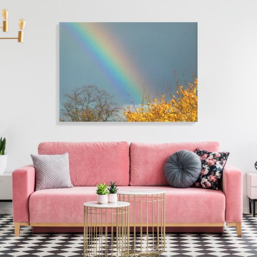 Einde van de regenboog canvas afdruk (Insitu (Woonkamer))