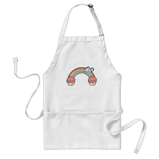 Einde van de Regenboog Cupcakes Standaard Schort (Voorkant)