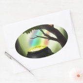 Einde van de regenboog ovale sticker (Envelop)