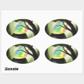 Einde van de regenboog ovale sticker (Vel)