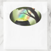 Einde van de regenboog ovale sticker (Tas)