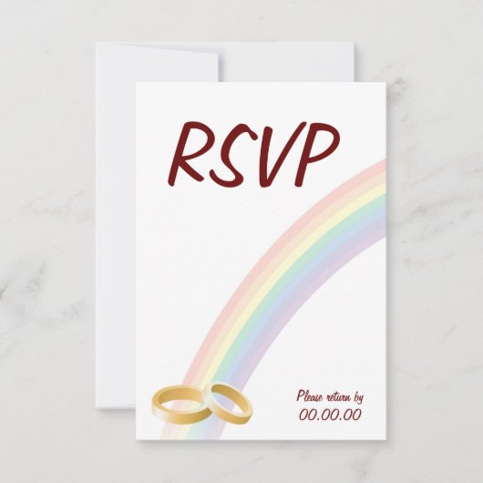 Einde van de regenboog RSVP kaartje (Voorkant)