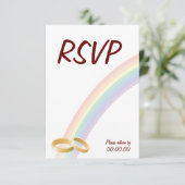 Einde van de regenboog RSVP kaartje (Staand voorkant)