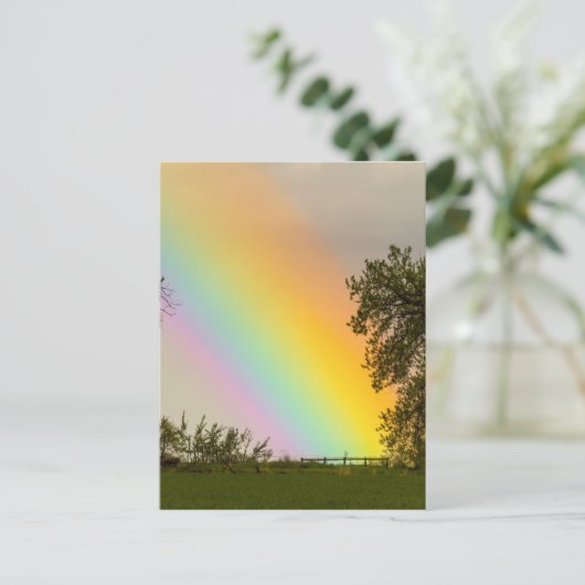 Einde van de regenboogpot van goud briefkaart (Staand voorkant)