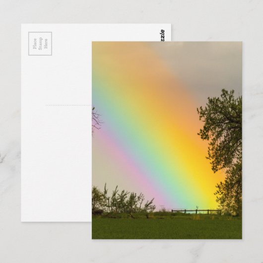 Einde van de regenboogpot van goud briefkaart (Voorkant / Achterkant)
