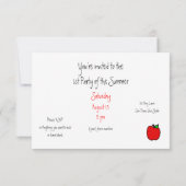 Einde van de school / Begin van de zomerpartij Uit Kaart (Achterkant)