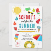 Einde van de School Fun Kinder Summer Pool Party Kaart (Voorkant)