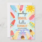 Einde van de School Party Invitation, Scholen Out  Kaart (Voorkant)