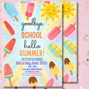 Einde van de School Party Invitation, Scholen Out Kaart