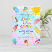 Einde van de School Party Uitnodiging, Scholen Out Kaart (Staand voorkant)