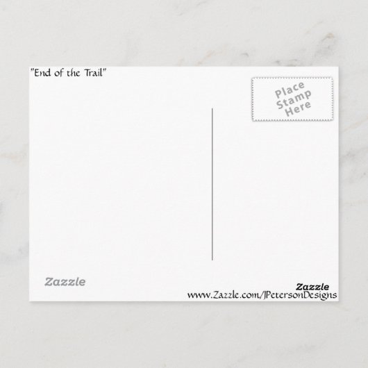 Einde van de sculptuur briefkaart (Achterkant)