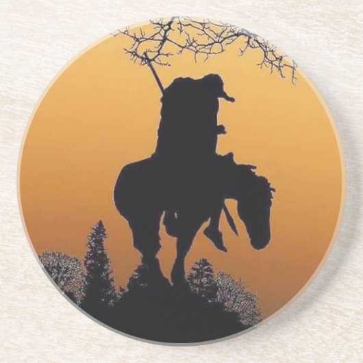 Einde van de spoorstaaf zandsteen onderzetter (Voorkant)