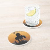 Einde van de spoorstaaf zandsteen onderzetter (Zijkant)