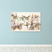 Einde van de strijd (inkt op papier) canvas afdruk (Insitu (Houten vloer))