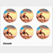 Einde van de Trail Native American Round Sticker (Vel)