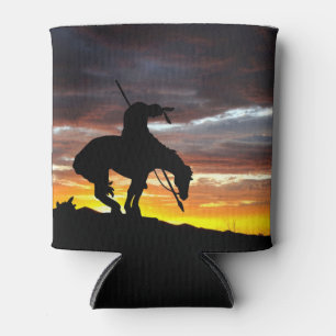 Einde van de Trail Silhouette met Prachtige zonson Blikjeskoeler