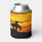 Einde van de Trail Silhouette Met Zonsondergang Blikjeskoeler (Blikje Voorkant)