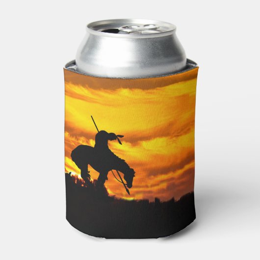 Einde van de Trail Silhouette Met Zonsondergang Blikjeskoeler (Blikje Voorkant)