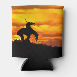 Einde van de Trail Silhouette Met Zonsondergang Blikjeskoeler